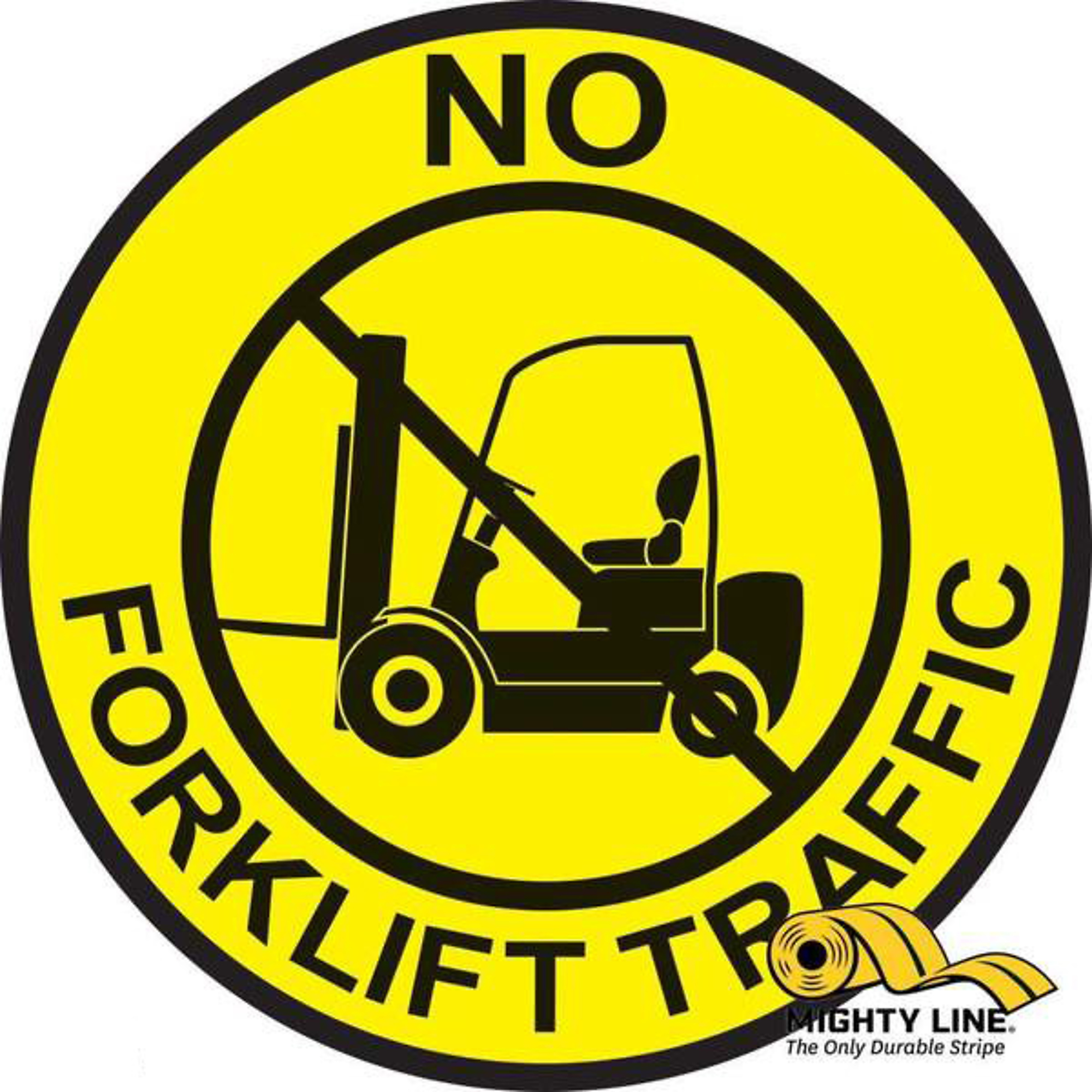Mighty Line No Forklift Traffic Peel and Stick Floor Sign — 12in. Wide, 30 Mil Thick, Industrial Grade Polymer, Model# NFLT12